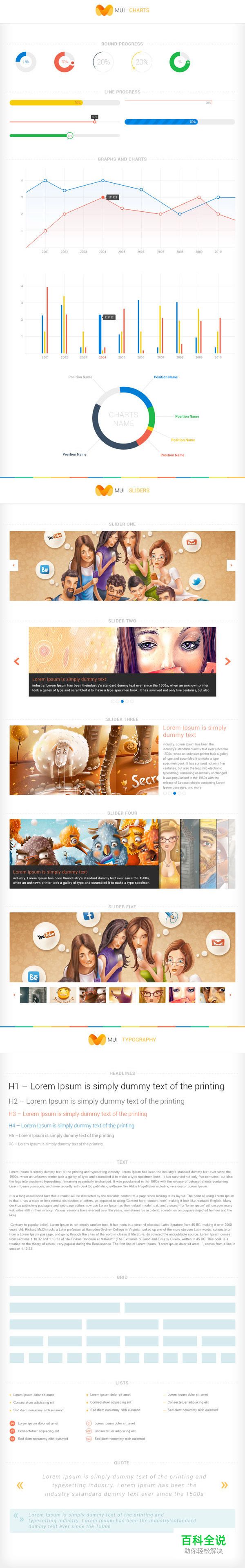 280个UI元素组件合集(设计师必备PSD免费下载)