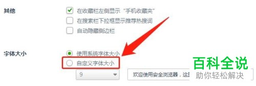 360安全浏览器的字体大小如何设置
