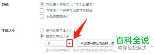360安全浏览器的字体大小如何设置