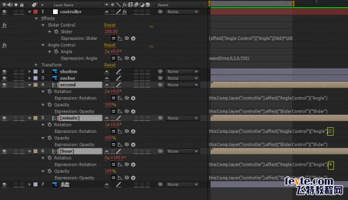 AE表达式制作手表指针动画