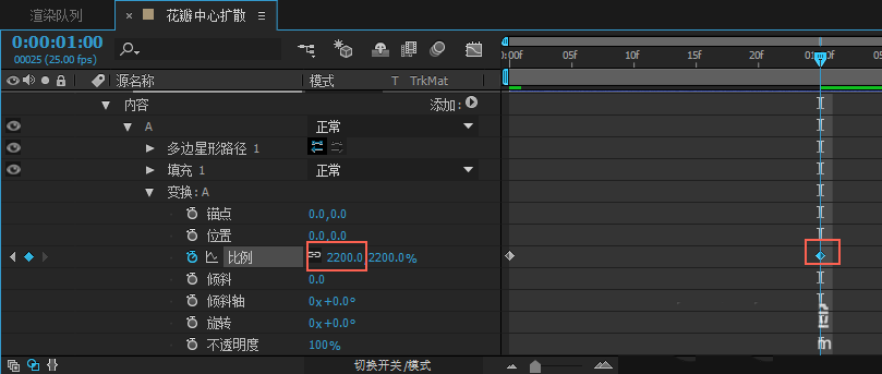 aecc2015怎么制作花瓣中心向外扩散的动画效果?