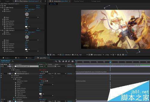 Ae怎么制作玻璃划过图片的特效?