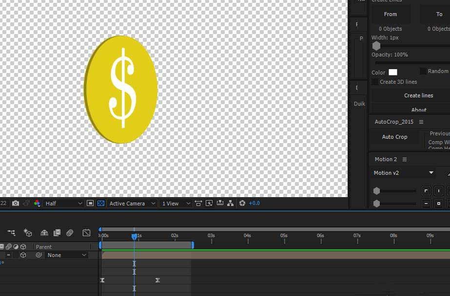 AE怎么制作3D硬币翻转的动画效果?