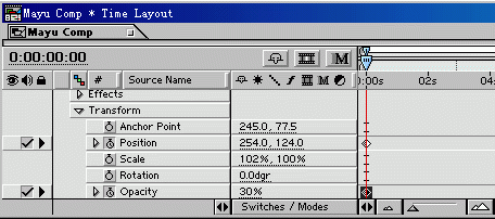 After Effects改变层的Opacity(不透明度)属性