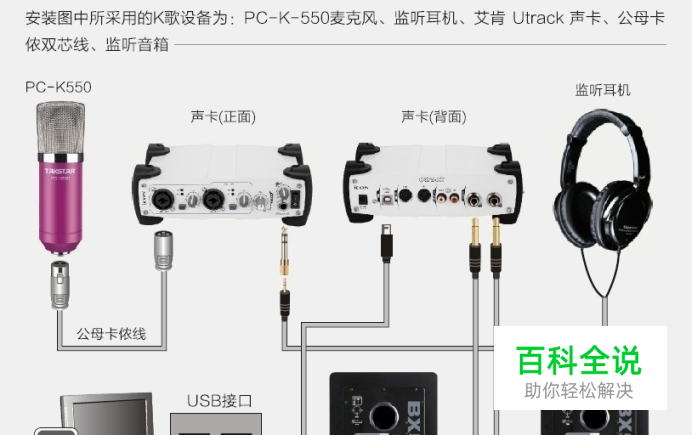 艾肯icon utrack声卡驱动安装及效果跳线调试