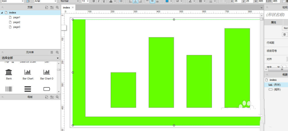 Axure怎么绘制柱状图图形? Axure绘制柱状图的教程