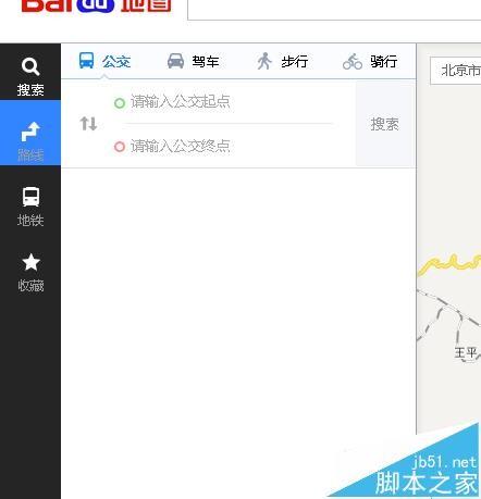 百度地图搜索的公交路线怎么发送到手机中?