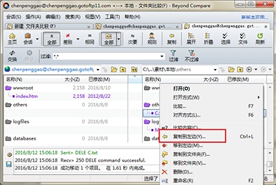 Beyond Compare怎么将文件上传到FTP?