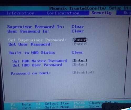 笔记本硬盘HDD User密码password怎么清除?