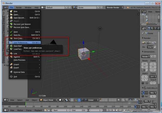 Blender英文版设置为中文版的方法