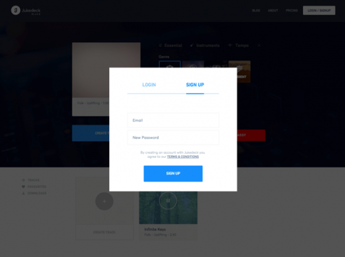 帮你在线快速生成音乐素材的JUKEDECK