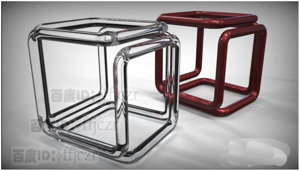 C4D怎么制作管道组成的方块?