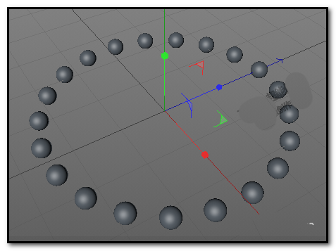 C4D怎么制作规律的跳动的小圆球动画?