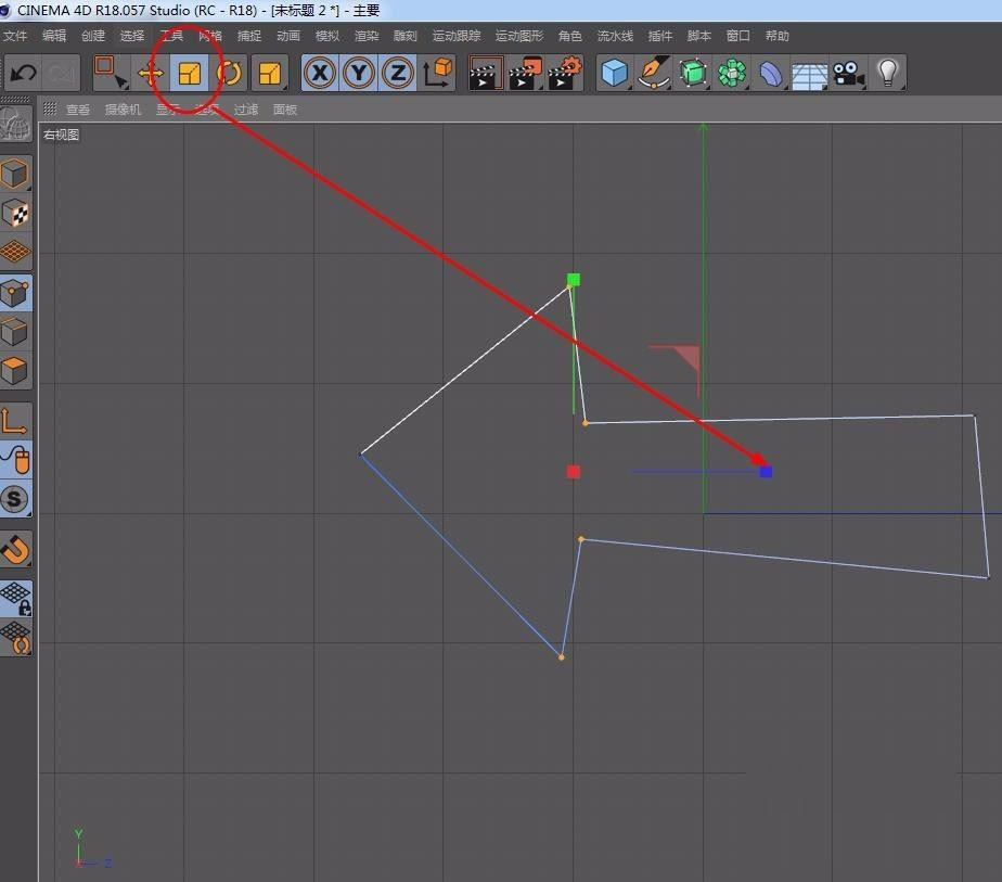 C4D样条线小技巧:C4D把倾斜的样条线转换为直线
