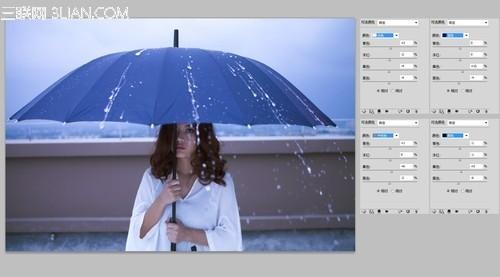 城市冷调人像后期色温效果