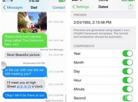 Dated显示iMessage短信应用时间戳详情
