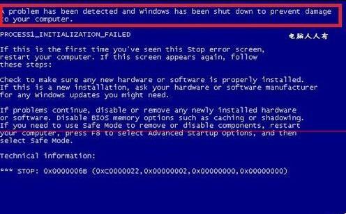 电脑开机蓝屏停机码0x0000006b的解决办法