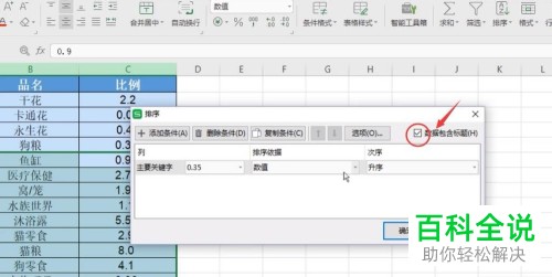 电脑WPS表格软件中首行数据参与排序怎么操作