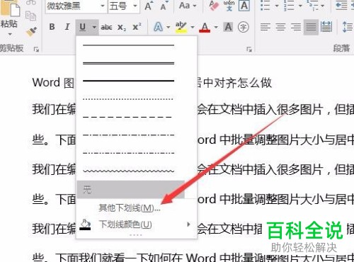 电脑word2019软件文档中的文字下划线如何添加