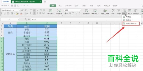 电脑WPS表格软件中首行数据参与排序怎么操作