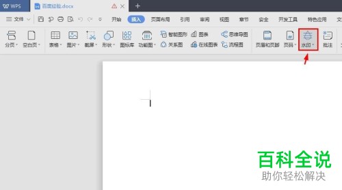 电脑WPS文档怎么给文件插入水印