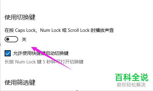 电脑win10系统“使用切换键”功能如何打开