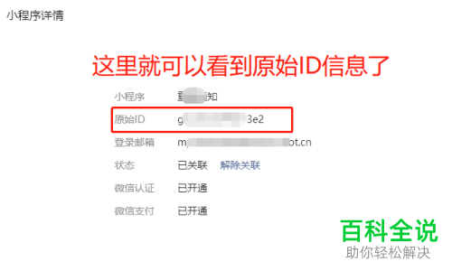 电脑微信小程序的原始id信息怎么查询