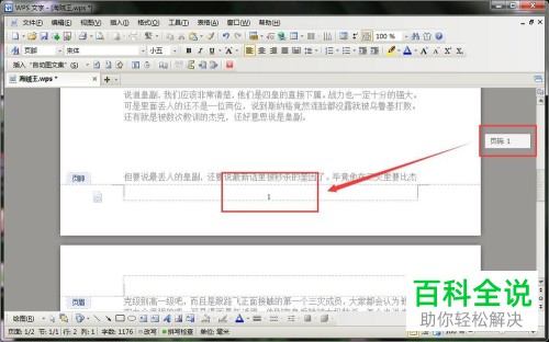 电脑wps文字软件内怎么完成文档页码的插入