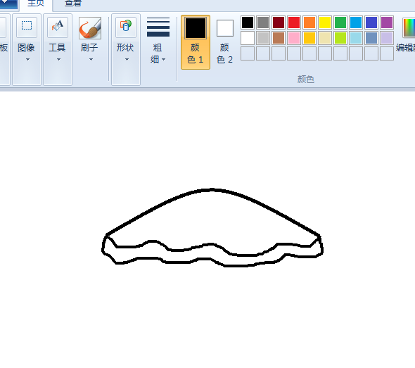 电脑自带的画图工具怎么绘制彩色的小乌龟?