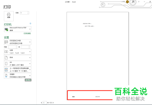 打印Excel文档如何显示页码