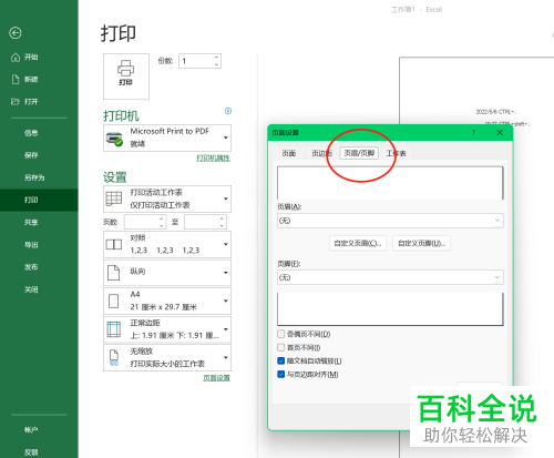 打印Excel文档如何显示页码