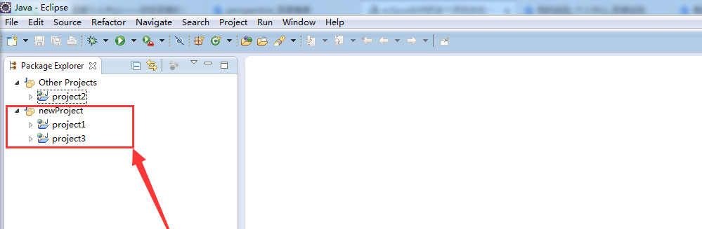 eclipse多个项目怎么放入同一个文件夹?