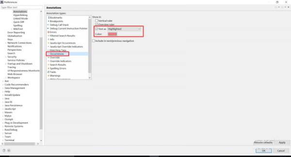 Eclipse中如何设置选中变量和函数的高亮颜色