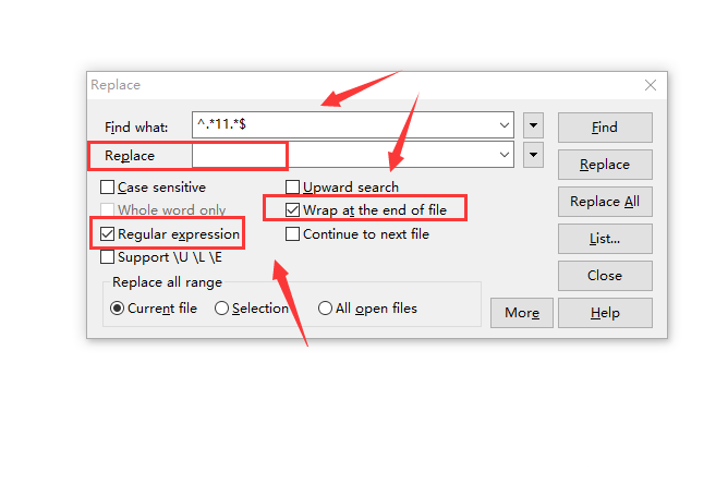 EditPlus怎么删除包含单词的一行数据?