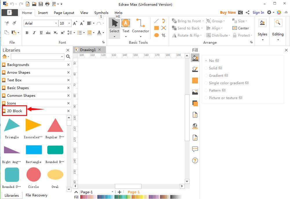 EdrawMax亿图图示怎么插入带有圆形的矩形?