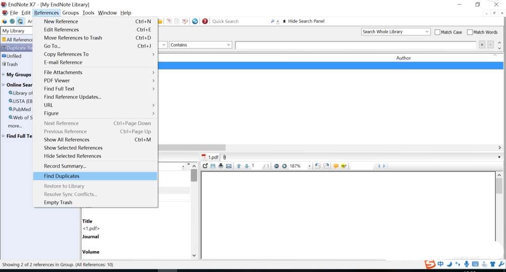 Endnote怎么查找重复文献? Endnote查重的教程
