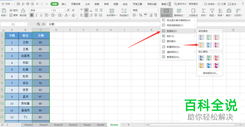 EXCEL表格中的数据条功能怎么使用