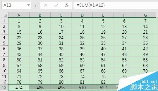 Excel多行多列快速求和的小技巧