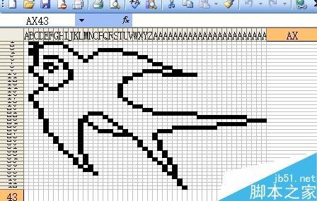 excel绘制一副简笔画——一只小燕子