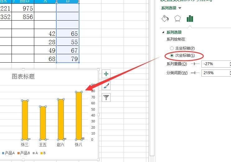 Excel中制作数值差异柱形图的方法