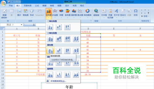 EXCEL制作簇状水平圆柱图