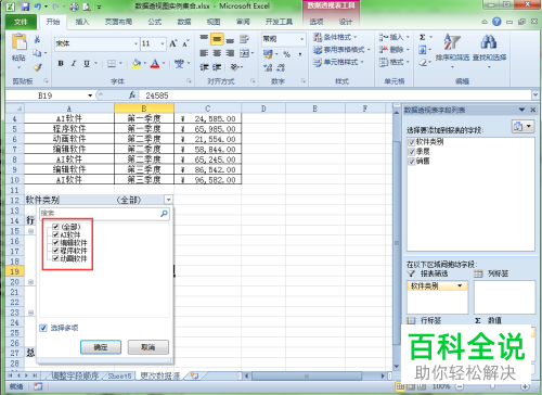 excel数据透视表中报表页字段怎么进行筛选