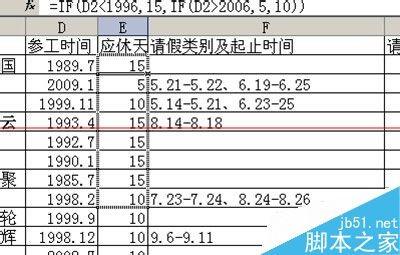 Excel怎么制作计算年休假统计表格?
