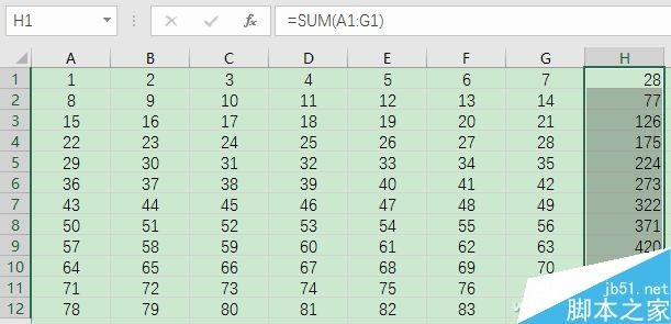 Excel多行多列快速求和的小技巧
