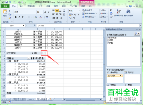 excel数据透视表中报表页字段怎么进行筛选