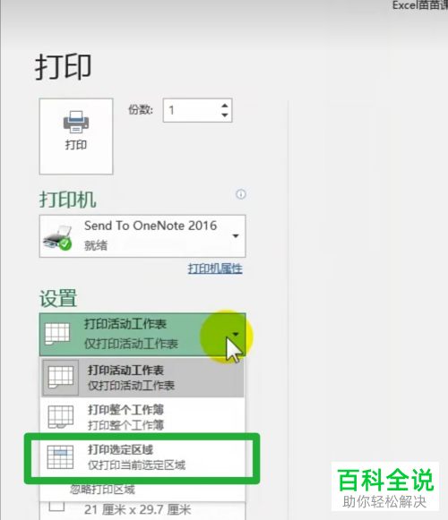 Excel表格中的选中区域如何打印