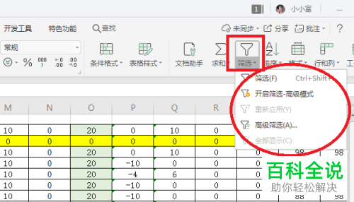 Excel表格中的筛选功能怎么使用