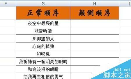 excel表格如何实现文字颠倒顺序显示呢?