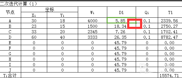 Excel重心法选址计算题的详细步骤