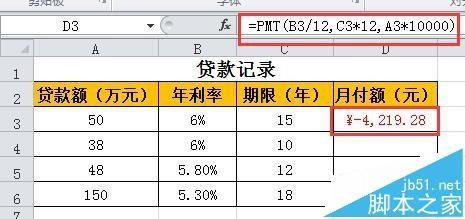 excel中怎么计算贷款的月还款金额?excel中pmt函数的使用方法